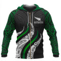 New Zealand Maori Zip Hoodie, Aotearoa Koru Fire Style