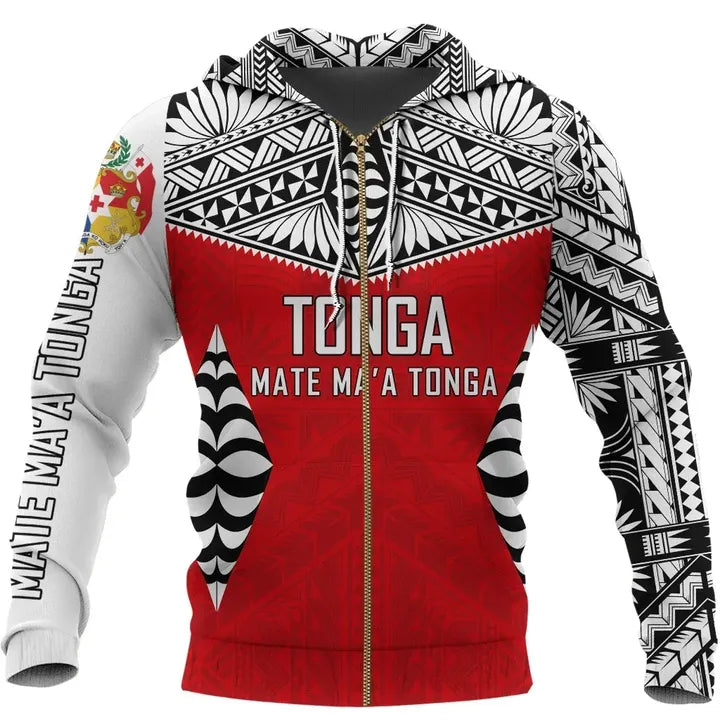 Tonga Zipper Hoodie Mate Maa Tonga
