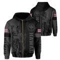 Polynesian Pride Hoodie Hawaii King Polynesian Hoodie Zip up Lawla Style Gray