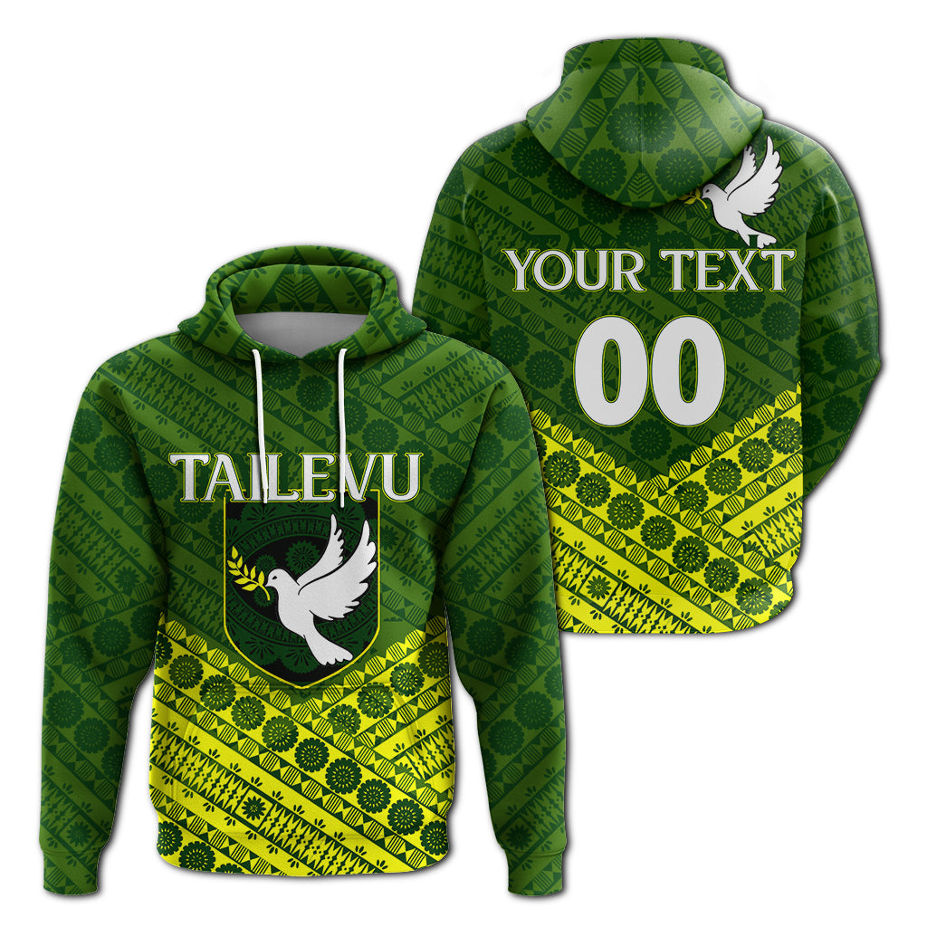 Custom Tailevu Rugby Union Fiji Hoodie Tapa Pattern LT12