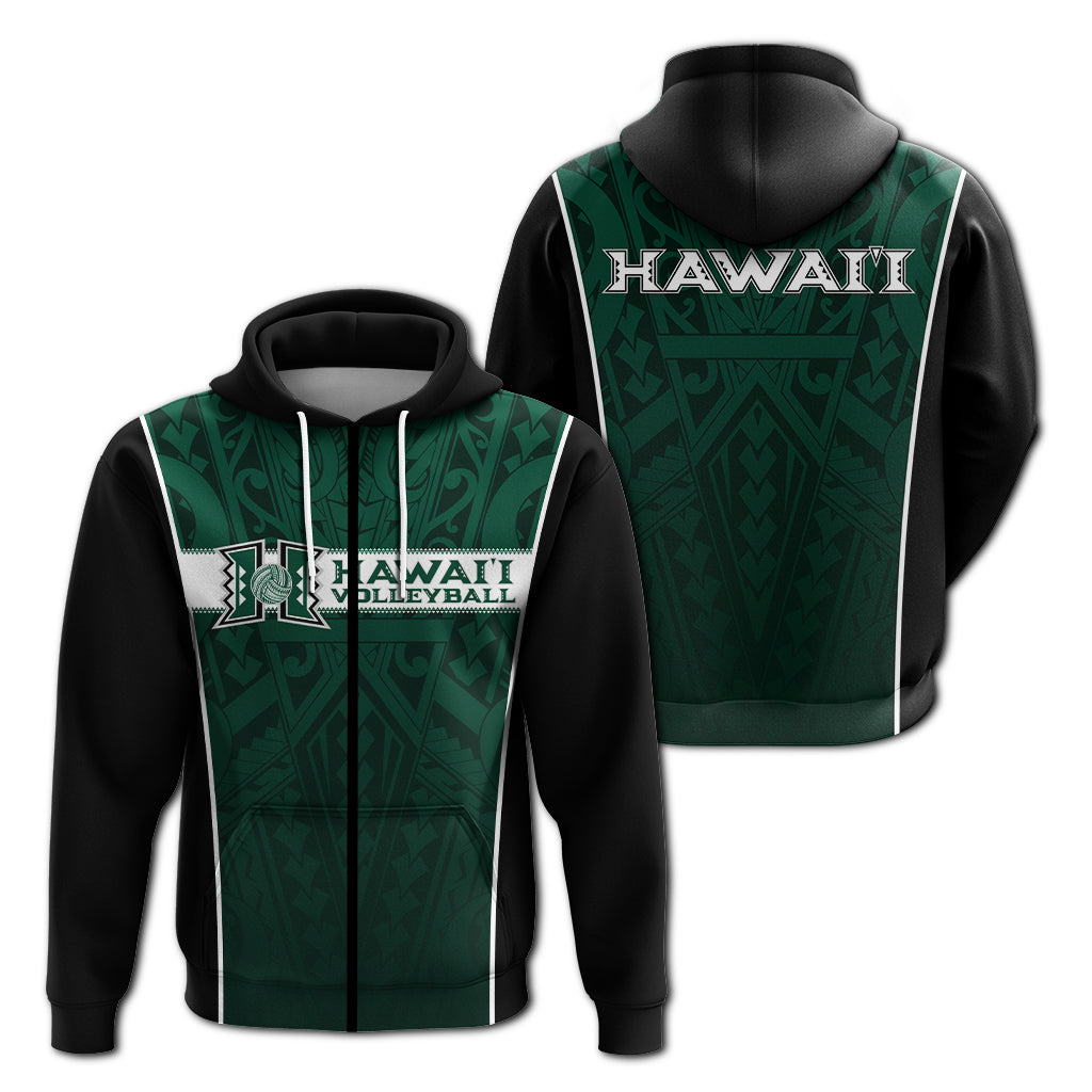 Hawaii Volleyball Green Warrior Hoodie LT2