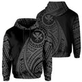 Hawaii Kanaka Polynesian Hoodie Tatoo Style Grey