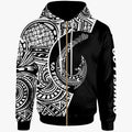 Guam Zip All Over Print Hoodie Hook Tattoo Black Color
