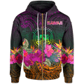 Polynesian Hawaii Zip up Hoodie Summer Hibiscus