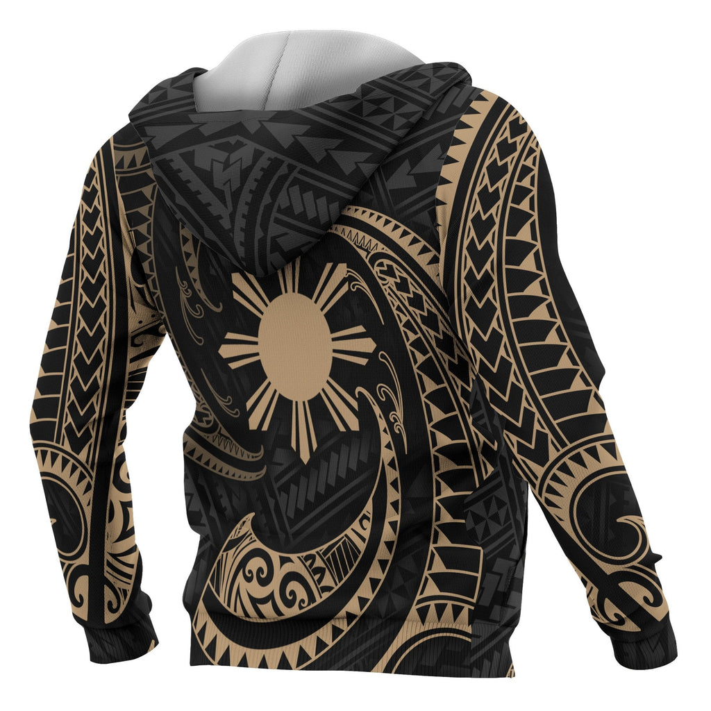 Philippines Hoodie Gold Tribal Wave