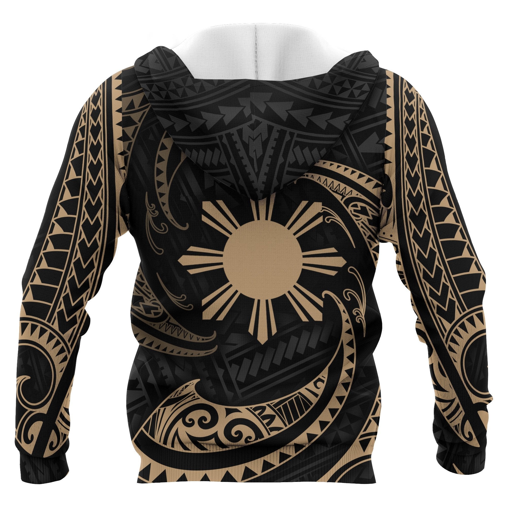 Philippines Hoodie Gold Tribal Wave