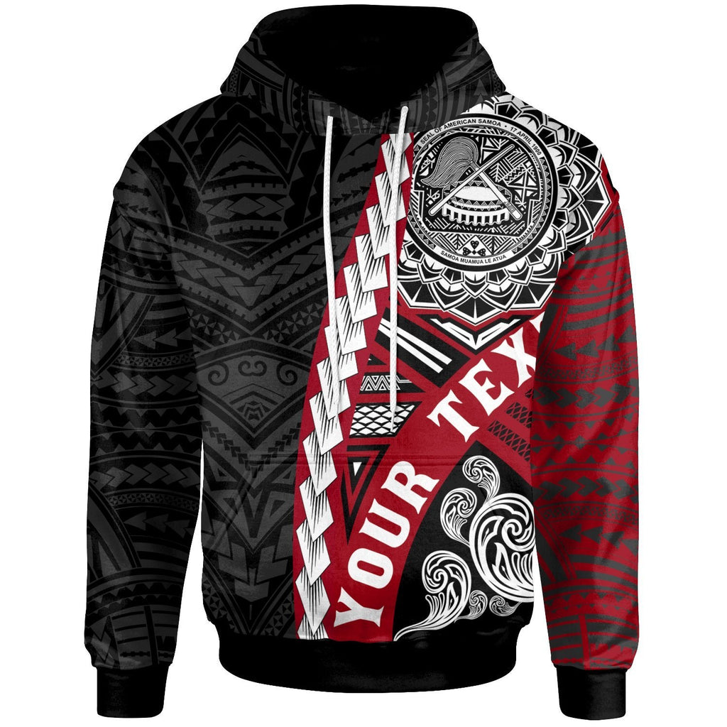 American Samoa Polynesian Custom Hoodie Wave Tattoo 2
