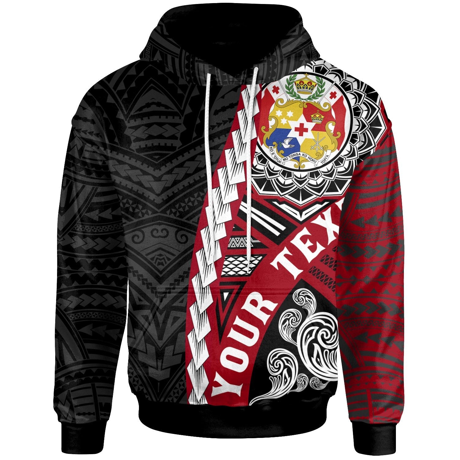 Tonga Polynesian Custom Hoodie Wave Tattoo