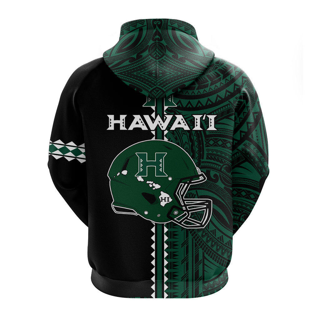 Hawaii Kakau Warrior Football Zip Hoodie LT12