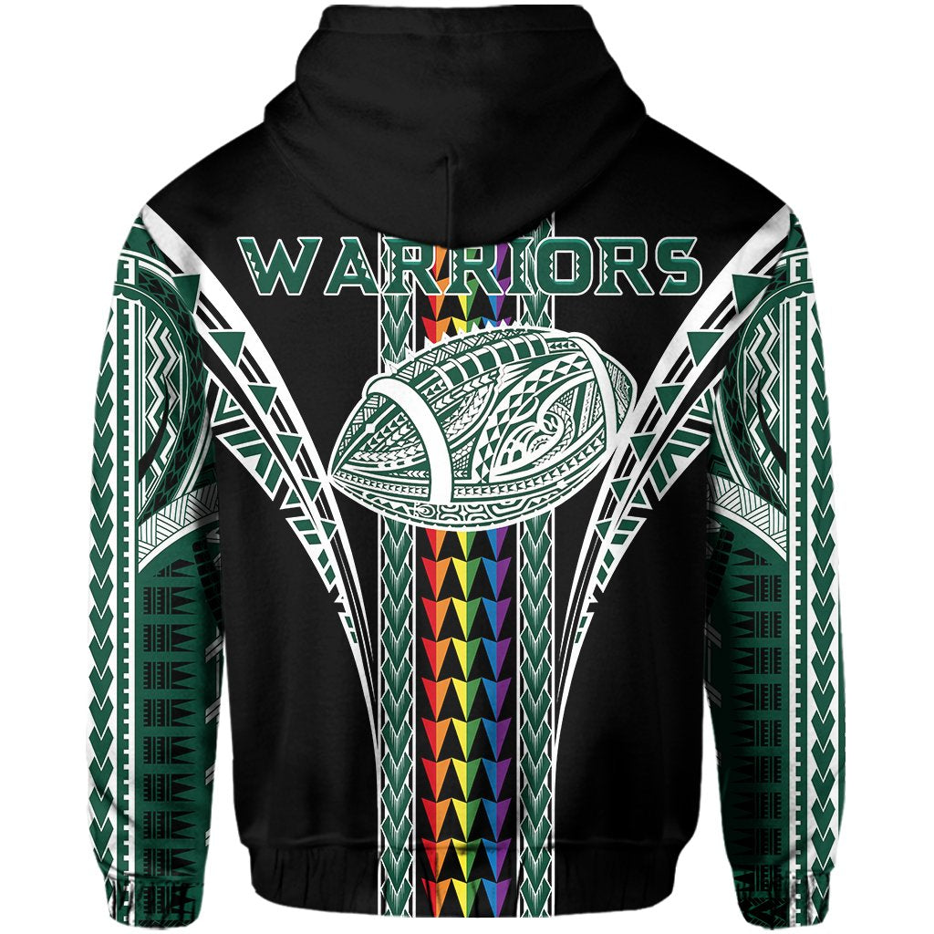 Hawaii Hoodiean Warriors Rainbow Kakau Zip Hoodie