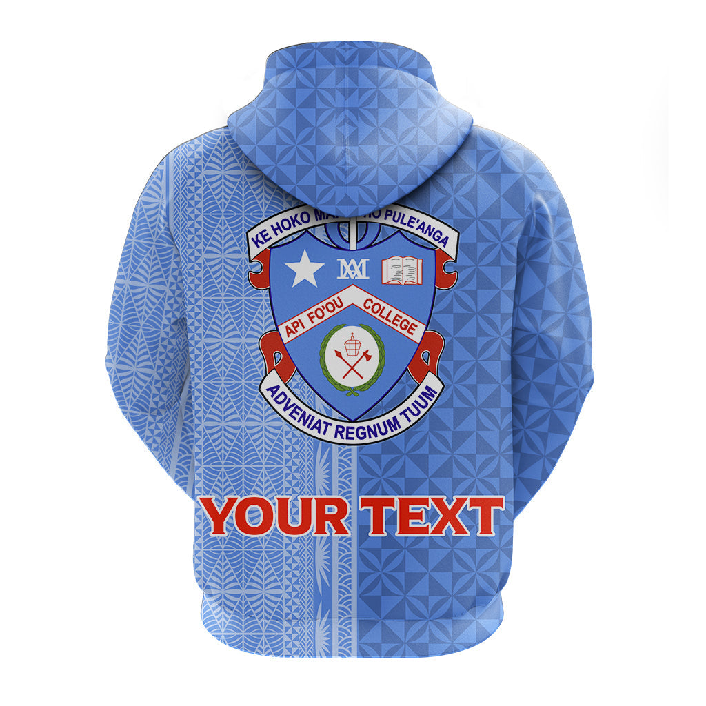 Custom Tonga Apifoou College Zip up Hoodie Tongan Tribal LT12