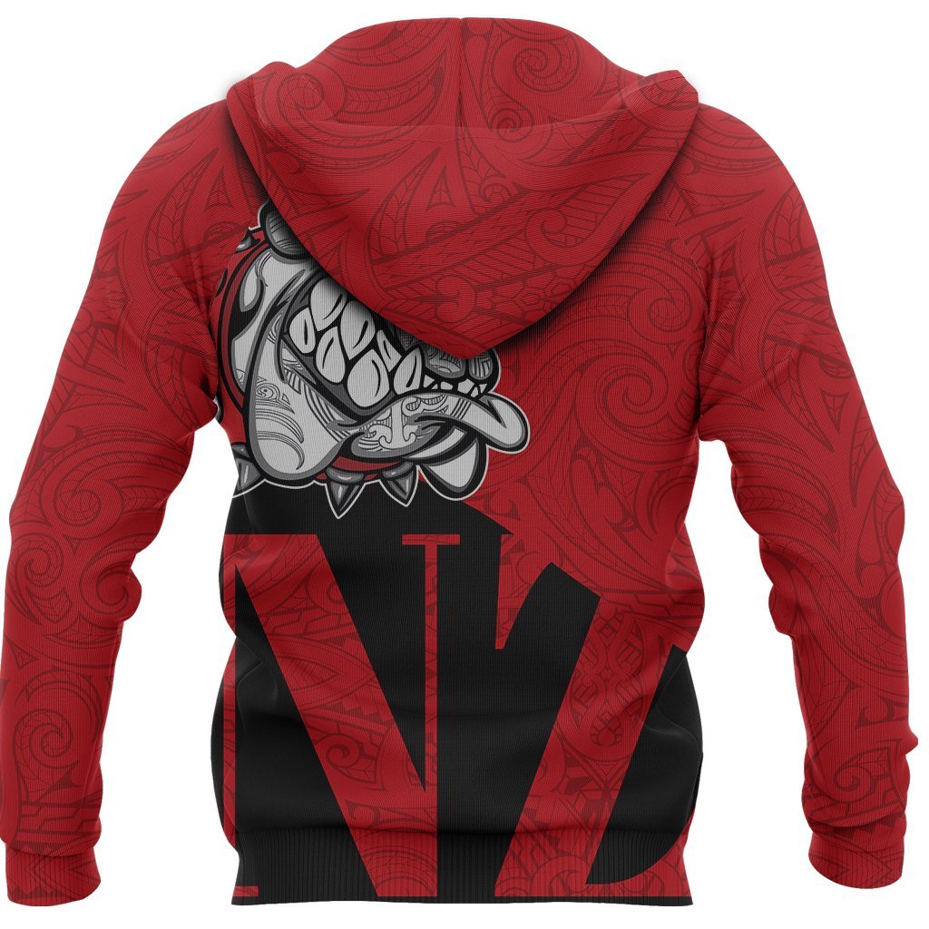 New Zealand Bulldog Zip Hoodie, Maori Bulldog Full Zip Hoodie