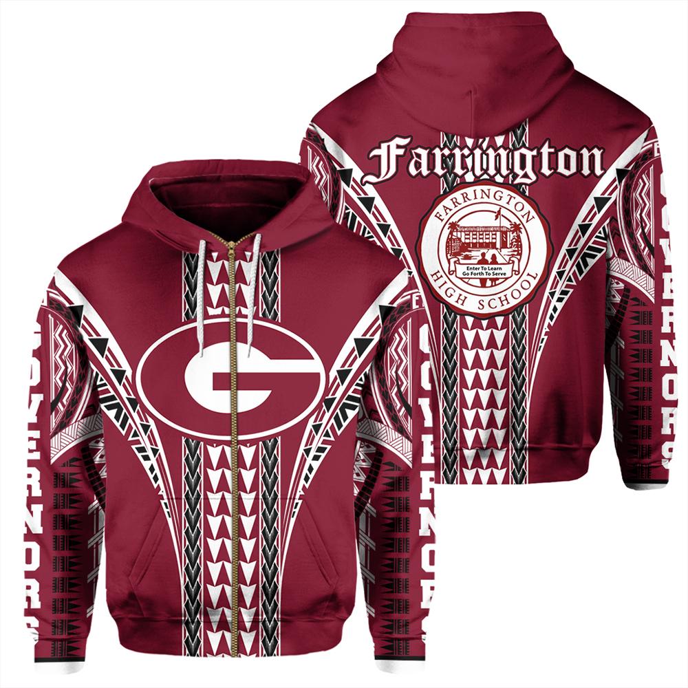 Hawaii Hoodie Farrington High Zip Hoodie