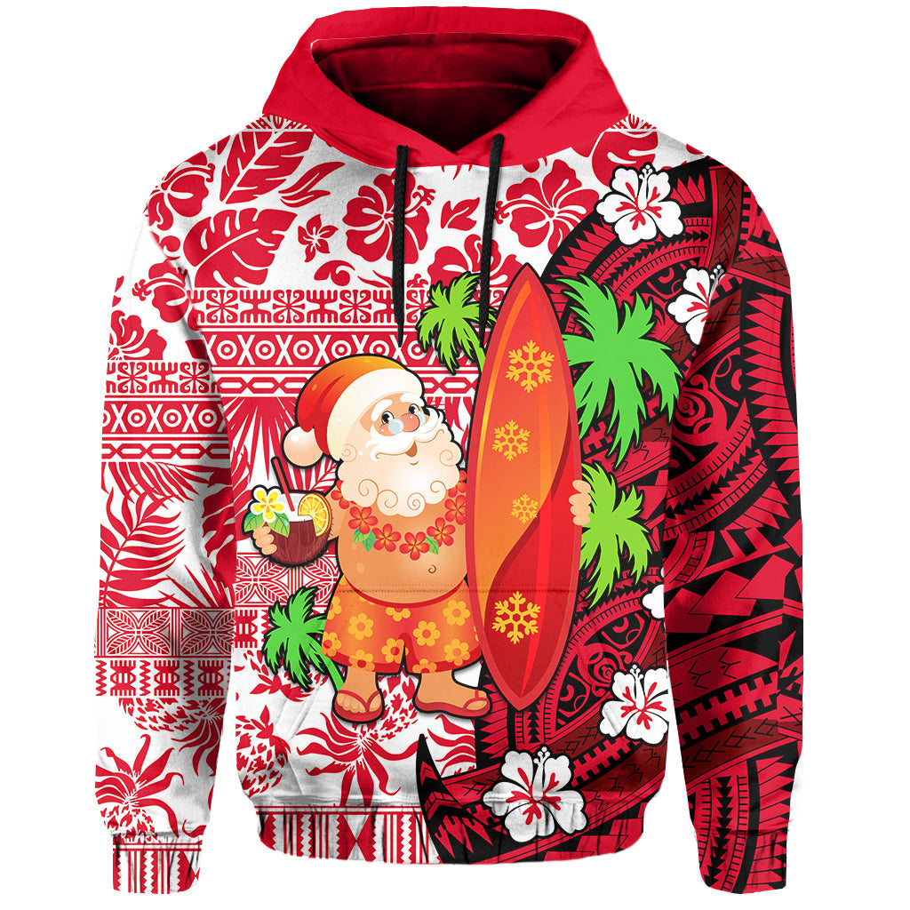 Mele Kalikimaka Hoodie Christmas Hawaii with Santa Claus LT13