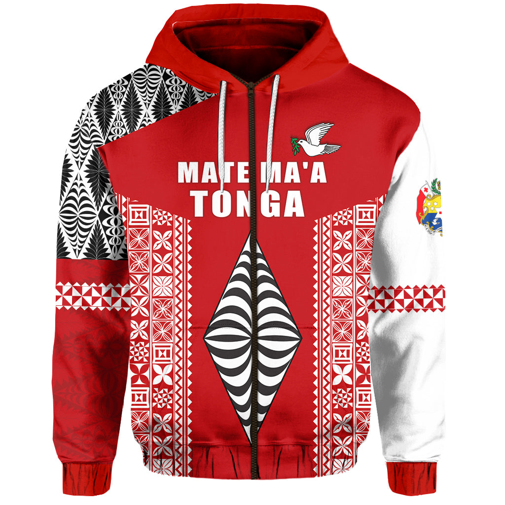 Tonga Rugby Zip Hoodie Mate Maa Tonga LT13