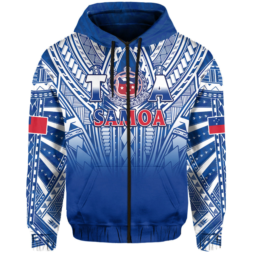 Samoa Rugby Hoodie Toa Samoa Polynesian Pacific Navy Version LT14