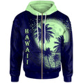 Hawaii Zip up Hoodie The Sea At Night