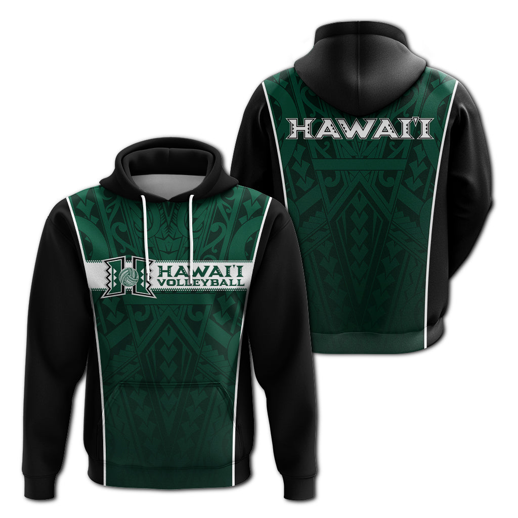 Hawaii Volleyball Green Warrior Hoodie LT2