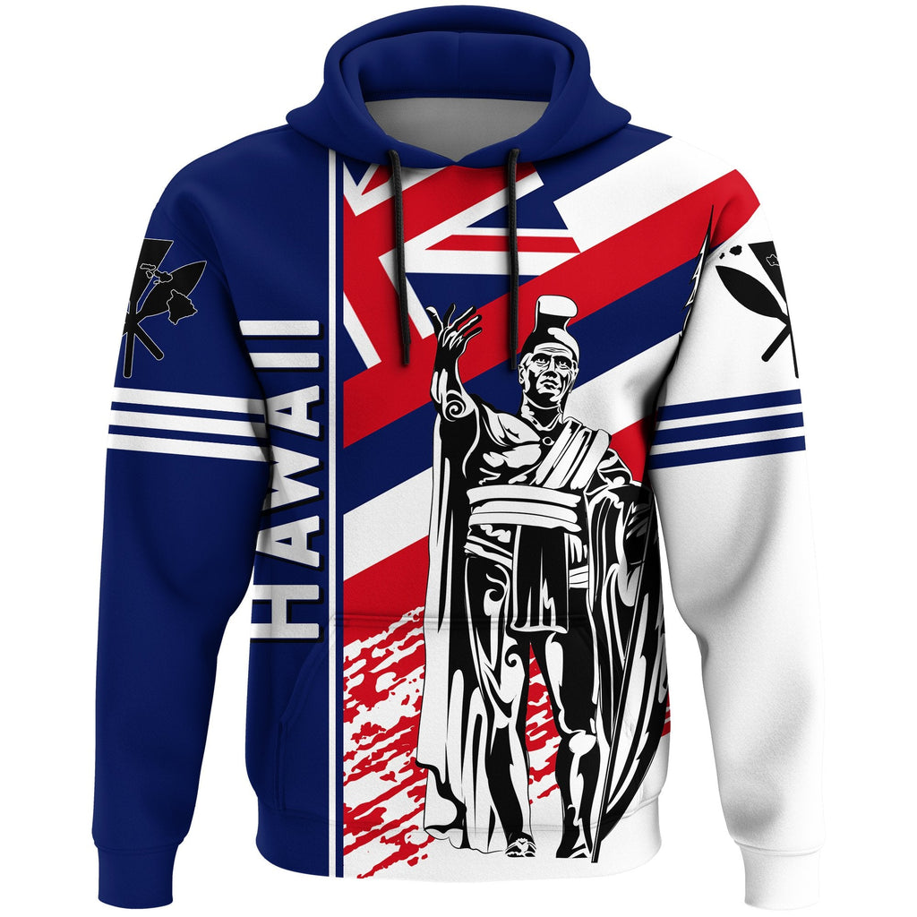 Hawaii Hoodiean Kanaka Hoodie Flag Nation Quarter Style White