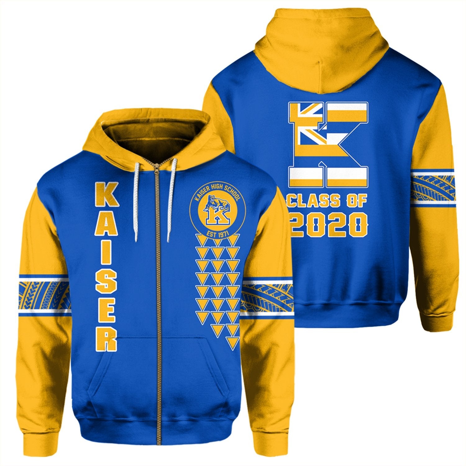Custom Hawaii Hoodie Kaiser High Custom Your Class Zip Hoodie