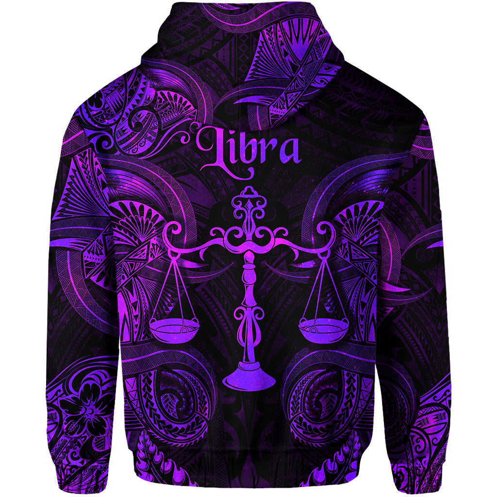 Libra Zodiac Polynesian Zip Hoodie Unique Style Purple LT8