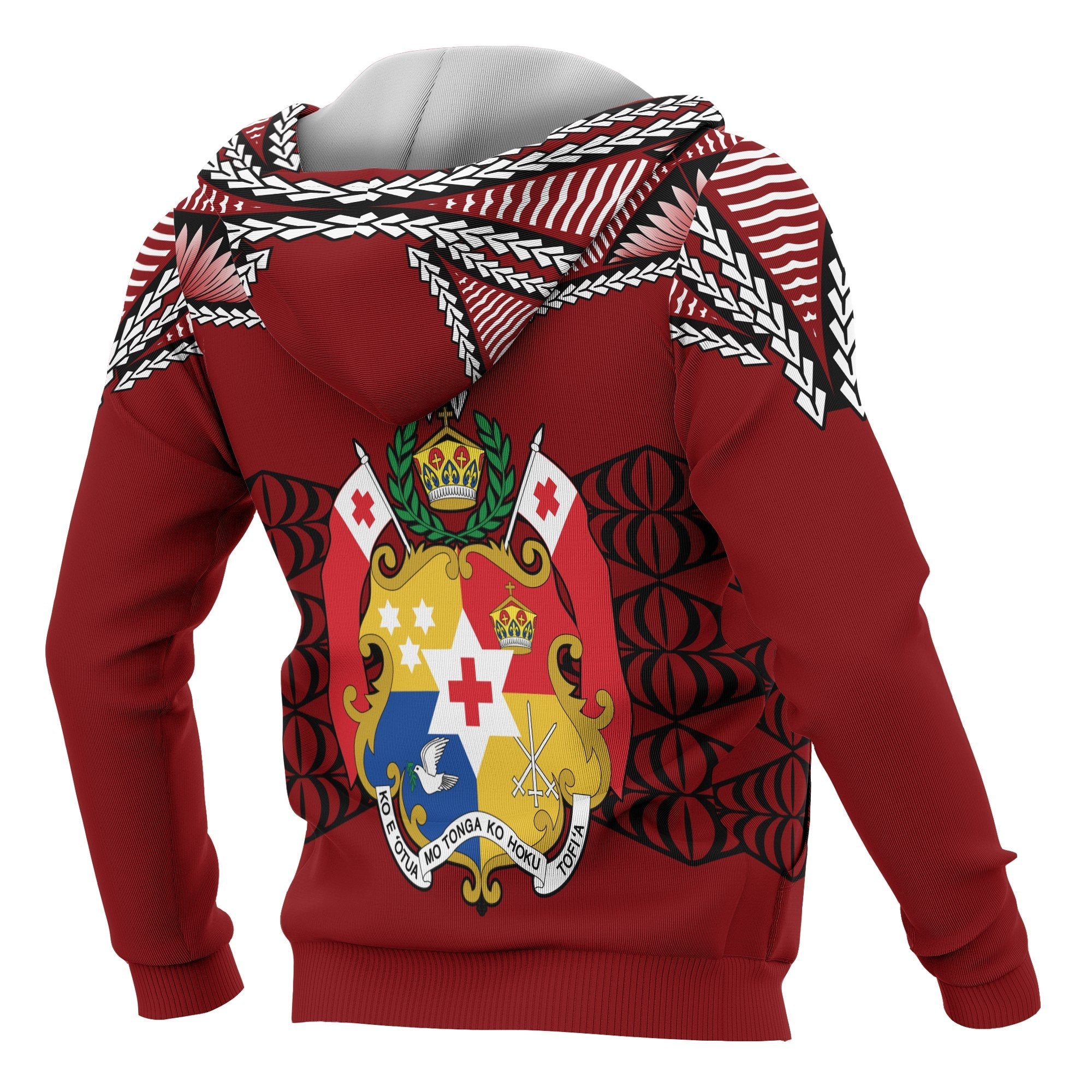 Tonga Polynesian All Over Zip up Hoodie Tongan Ngatu Pattern