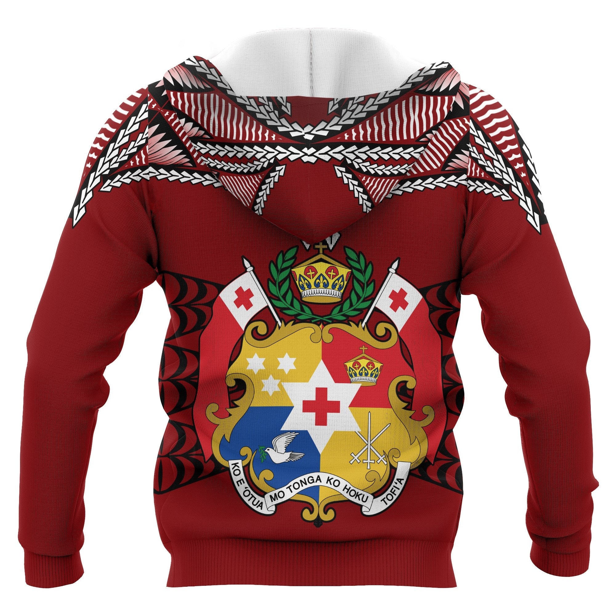 Tonga Polynesian All Over Zip up Hoodie Tongan Ngatu Pattern