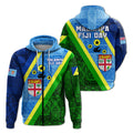 Vanuatu Malampa Fiji Day Zip Hoodie Combine Flag Design LT4