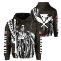 Polynesian King Hawaiian Style Tribal Tattoo Gold Hoodie Mega Style