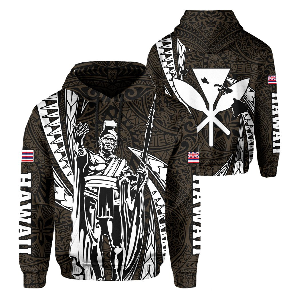 Polynesian King Hawaiian Style Tribal Tattoo Gold Hoodie Mega Style