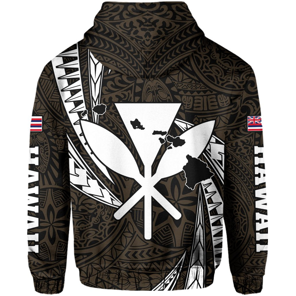 Polynesian King Hawaiian Style Tribal Tattoo Gold Hoodie Mega Style
