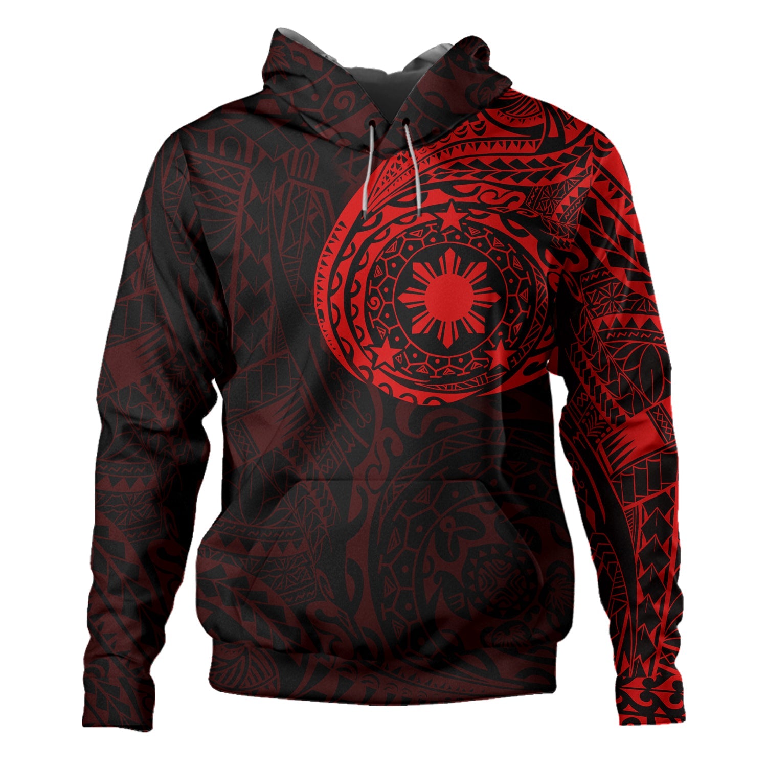 Philippines Polynesian Tattoo Style Hoodie Multicolor
