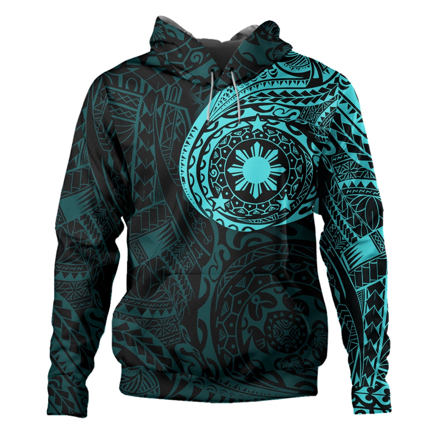 Philippines Polynesian Tattoo Style Hoodie Multicolor