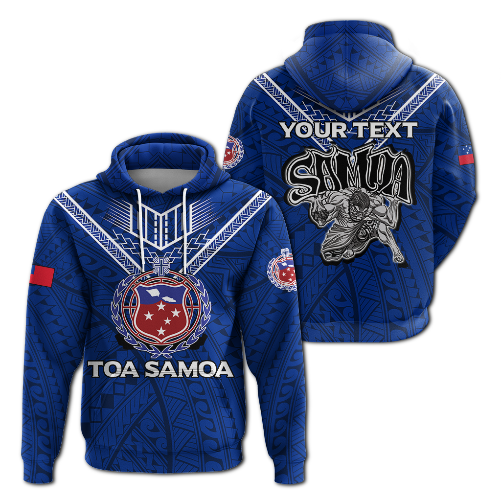Custom Toa Samoa Rugby Hoodie Samoan Warrior Pride LT12