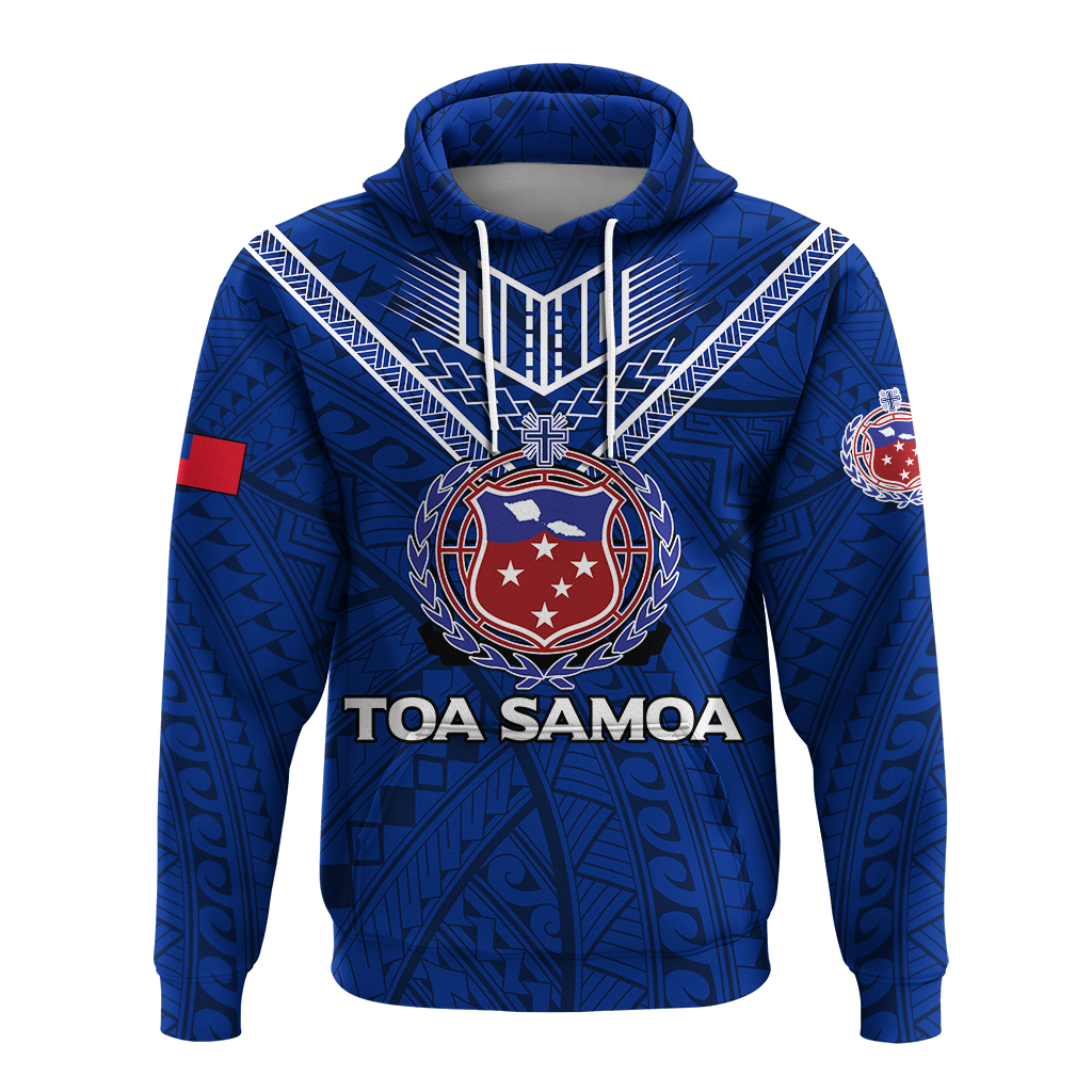Custom Toa Samoa Rugby Hoodie Samoan Warrior Pride LT12