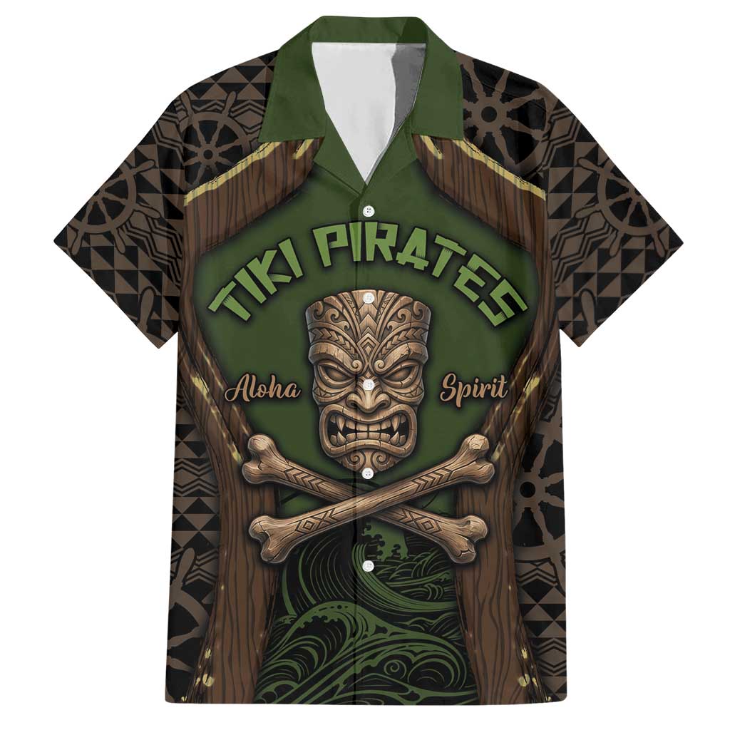 Personalised Hawaii Tiki Pirates Hawaiian Shirt Kakau Pattern Polynesian Style DT05