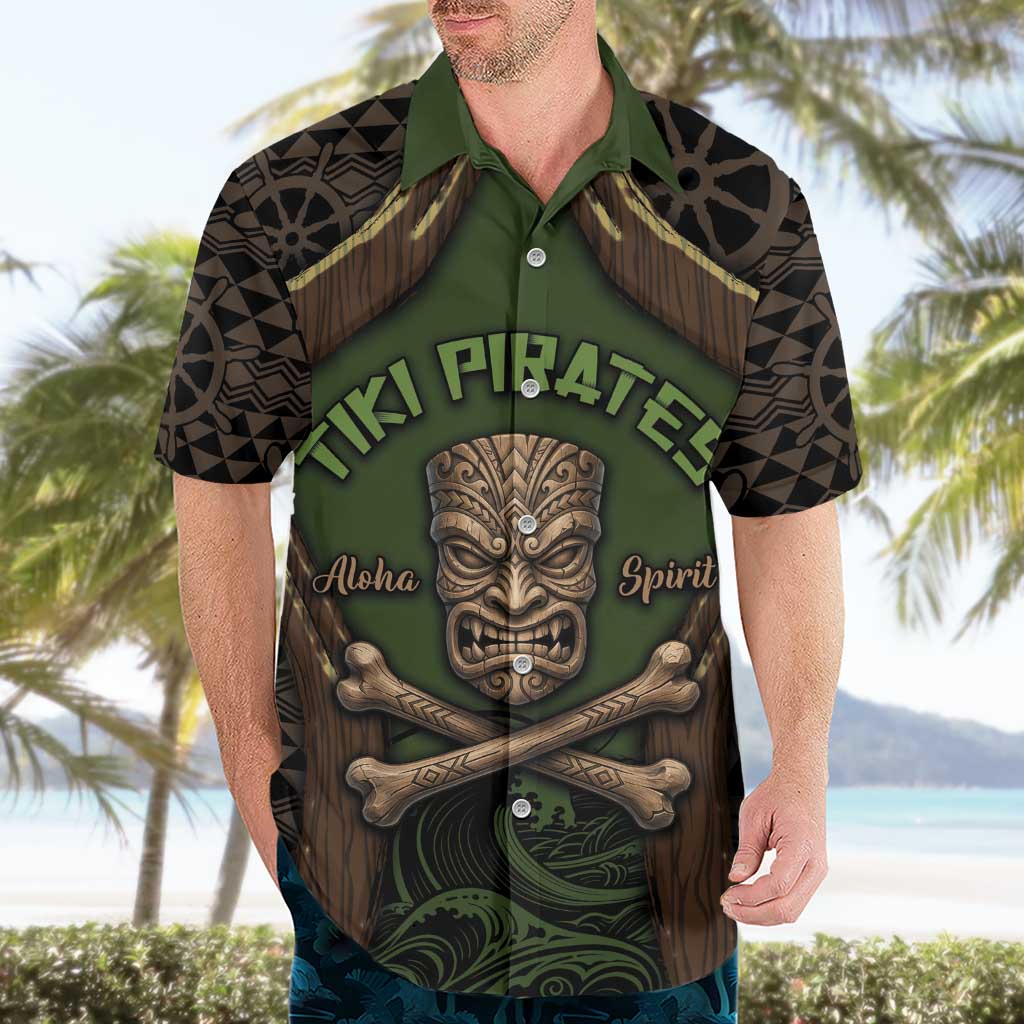 Personalised Hawaii Tiki Pirates Hawaiian Shirt Kakau Pattern Polynesian Style DT05