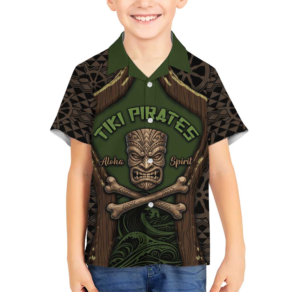 Personalised Hawaii Tiki Pirates Hawaiian Shirt Kakau Pattern Polynesian Style DT05