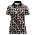 Hawaii Palaka Niihau Shell Lei Women Polo Shirt Tropical Island Plaid Patterns DT05