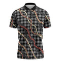 Hawaii Palaka Niihau Shell Lei Zipper Polo Shirt Tropical Island Plaid Patterns DT05