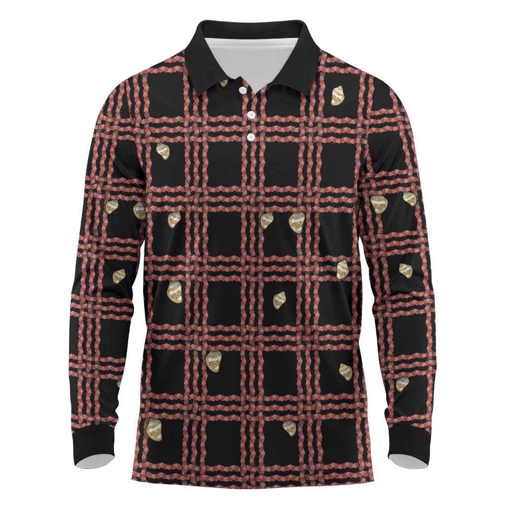 Hawaii Palaka Kahelelani Shell Lei Costume Long Sleeve Polo Shirt Plaid Patterns DT05