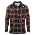 Hawaii Palaka Kahelelani Shell Lei Costume Long Sleeve Polo Shirt Plaid Patterns DT05