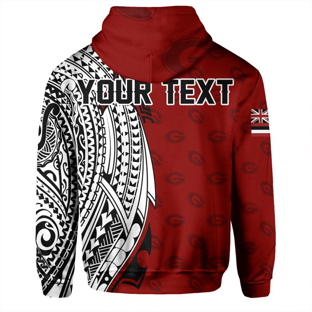 Custom Hawaii Hoodie Farrington High Tribal Kakau Zip Hoodie