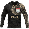 Fiji Hoodie Fiji Flag Polynesian Tattoo Style