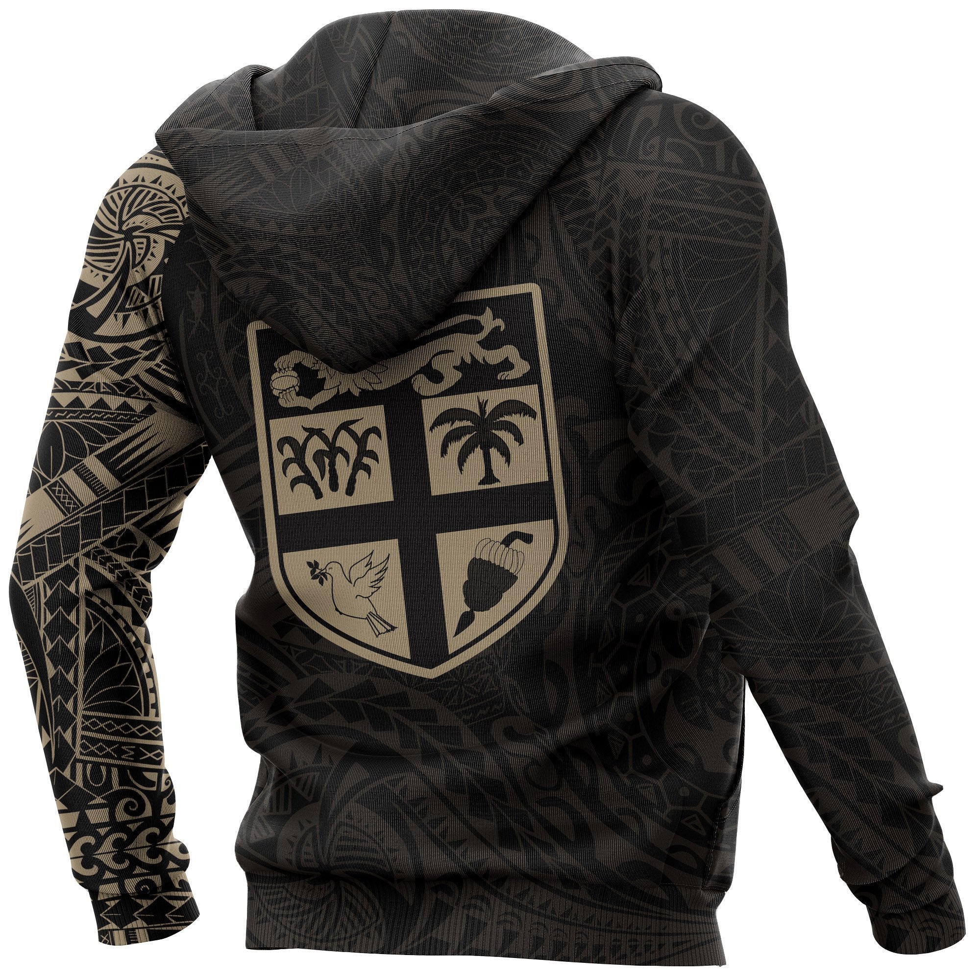 Fiji Hoodie Fiji Flag Polynesian Tattoo Style