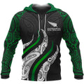 New Zealand Maori Hoodie, Aotearoa Koru Fire Style Hoodie