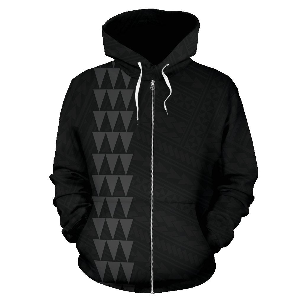 Hawaii Kakau Polynesian Gray Hammerhead Shark Hoodie (Zip)