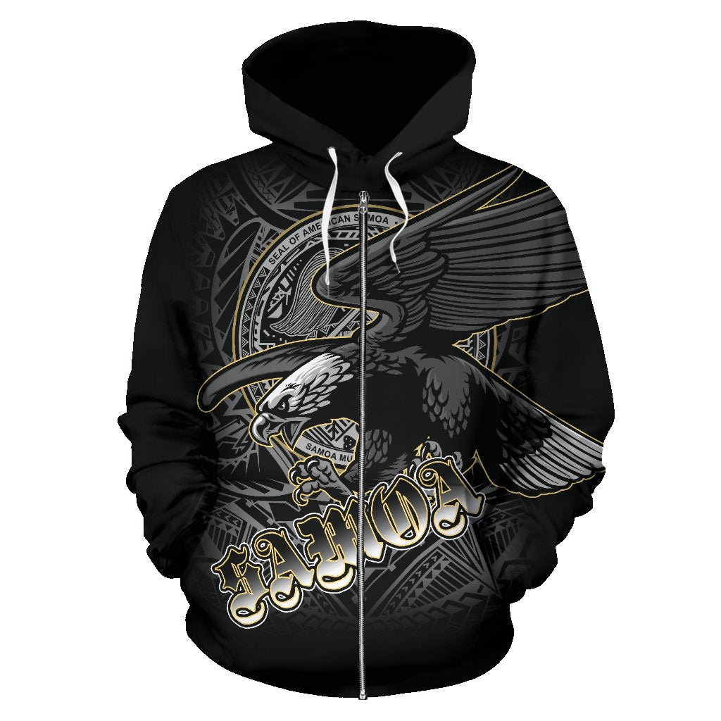 American Samoa Polynesian Eagle All Over Custom Zip up Hoodie