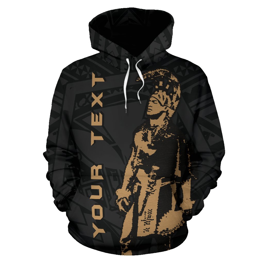 Polynesian Kakau Warrior Helmet Hawaii Custom Hoodie Gold