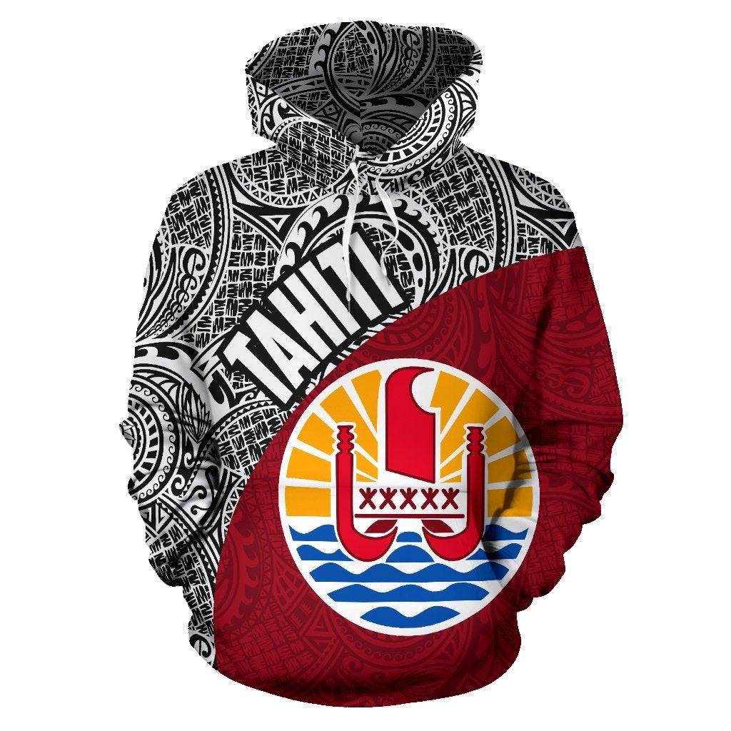 Tahiti Hoodie Tahiti Flag Polynesia Tattoo Red